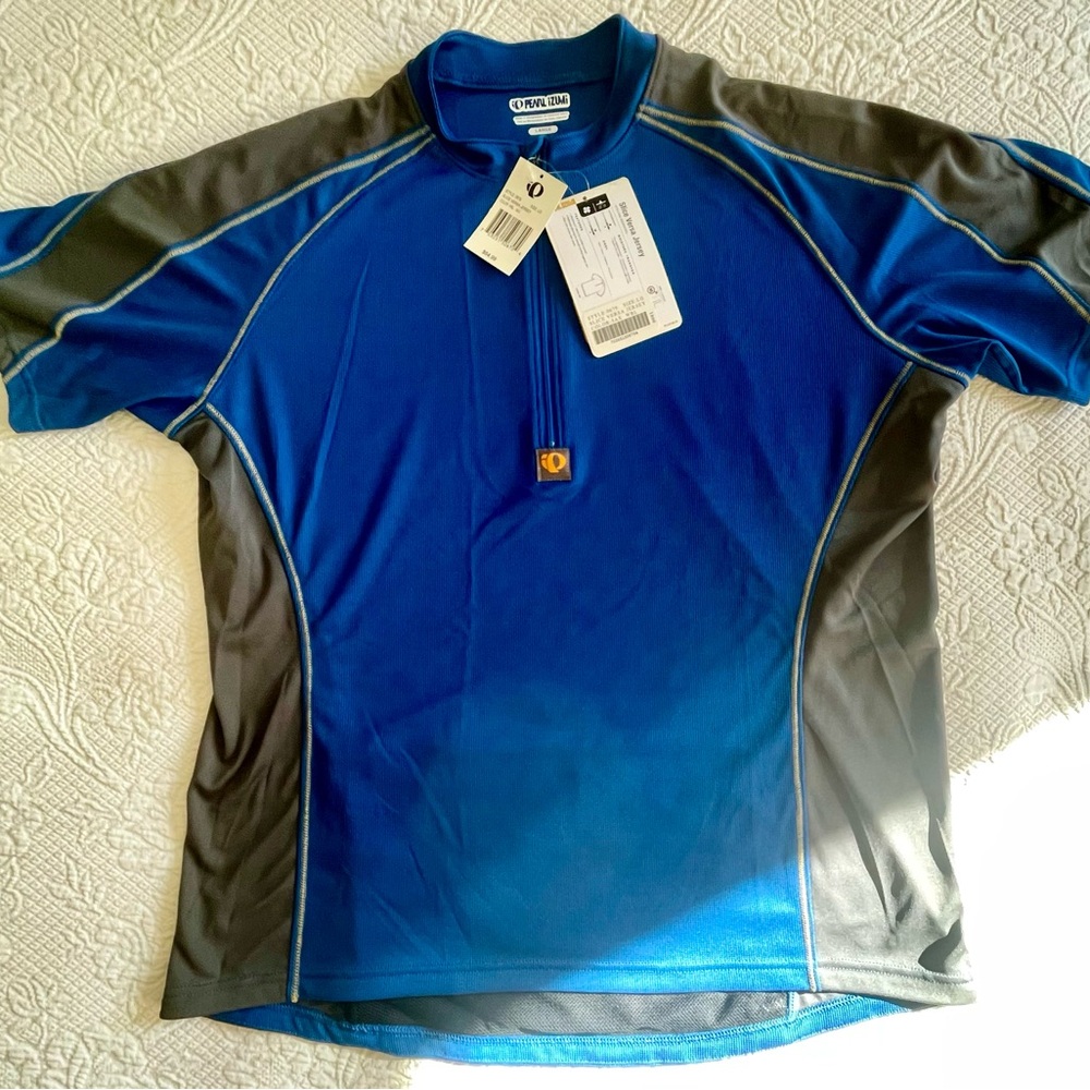 Pearl Izumi Men's 1/4 Zip Slice Versa Cycling Jersey Blue Black Size L